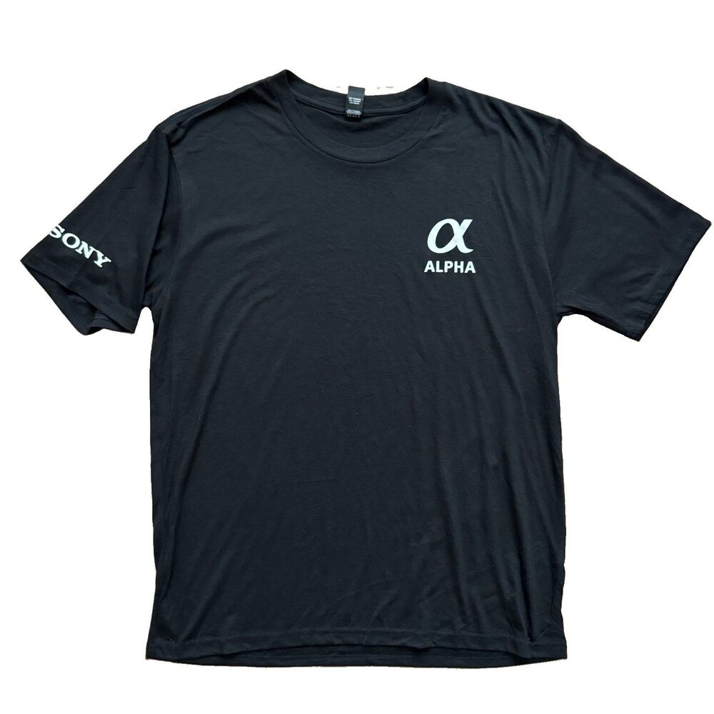 Sony Alpha Camera Promo T-Shirt Medium Black Photography Event Logo Tee NWOT